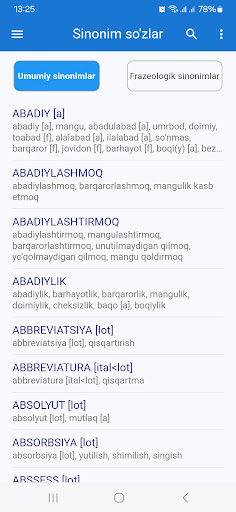 Sinonim so'zlar